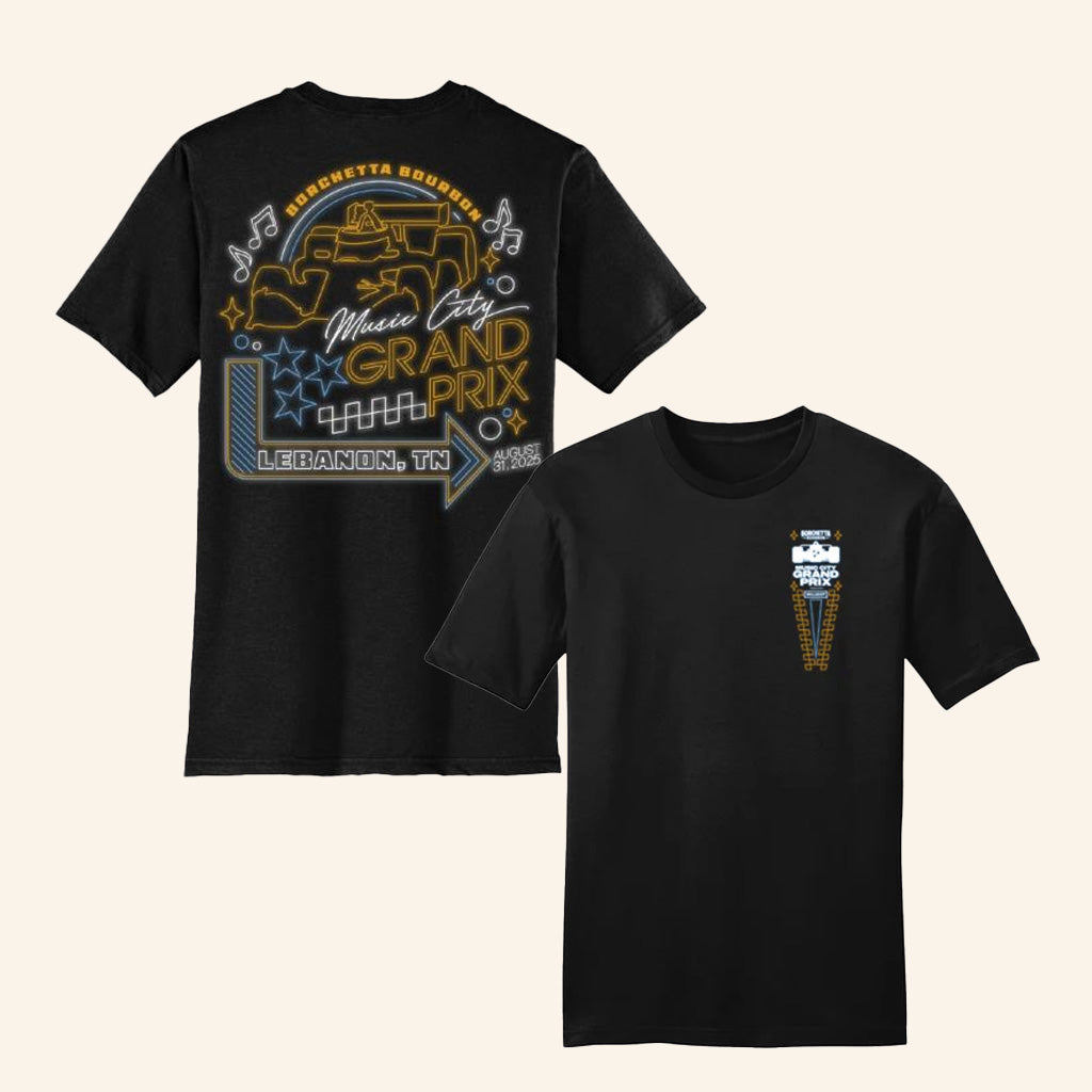 Indycar Merch 2025 Borchetta Bourbon Music City Grand Prix Neon Lights T-Shirt Gifts For Fans