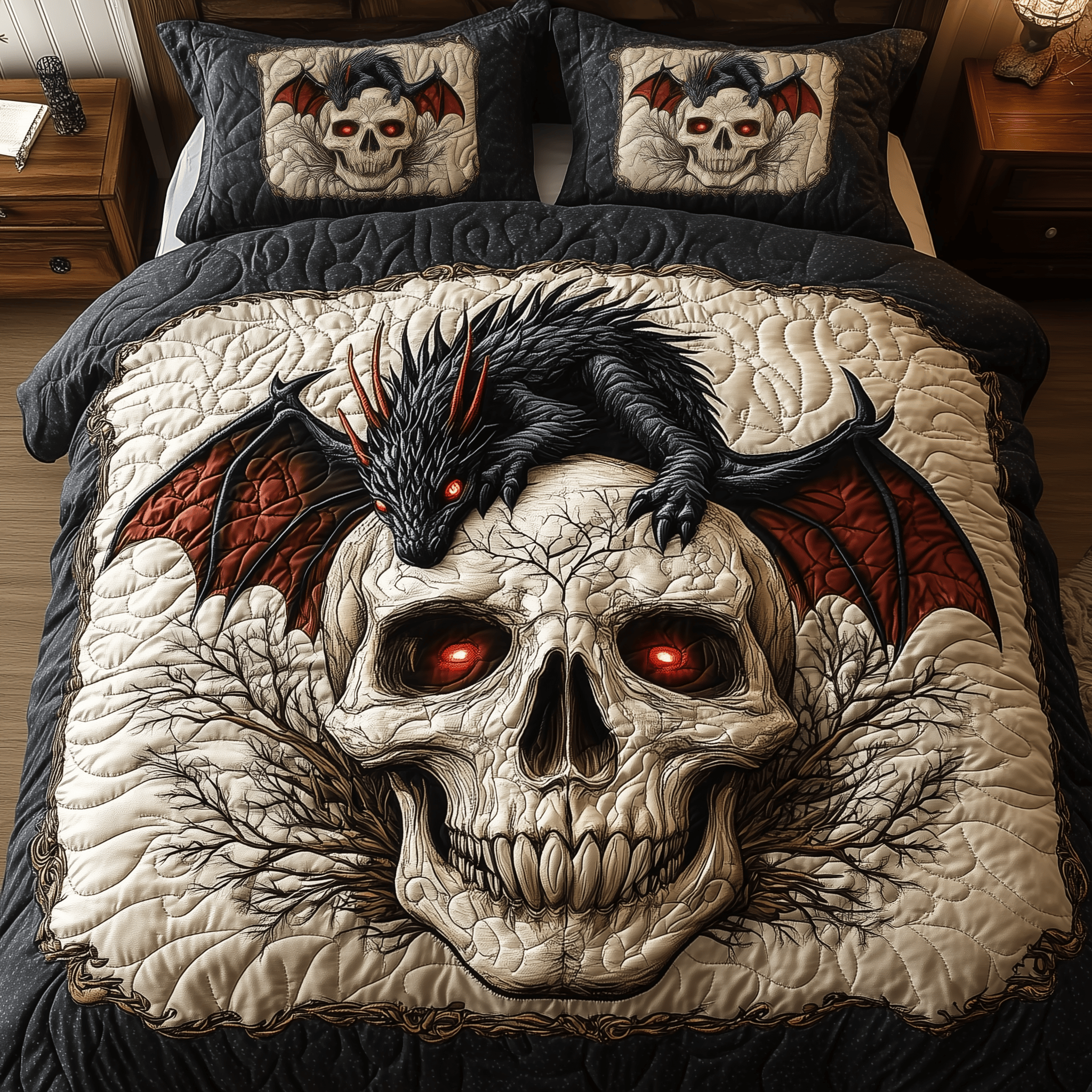 Infernal Majesty Quilted Bedding Set Best Duvet Cover Bedspread Set Dad And Daughter Gifts