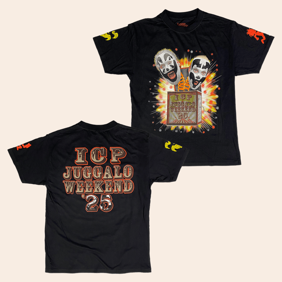 Insane Clown Posse Juggalo Weekend 2025 Jack In The Box T-Shirt Insane Clown Posse Merch