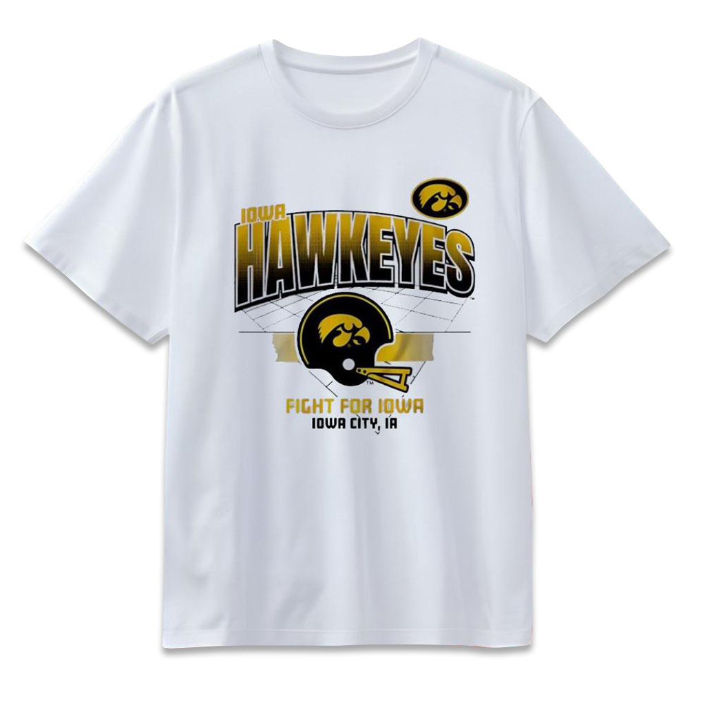 Iowa Hawkeyes Fight For Iowa Helmet Grid T-Shirt Iowa Hawkeyes Merch Best Football Gifts