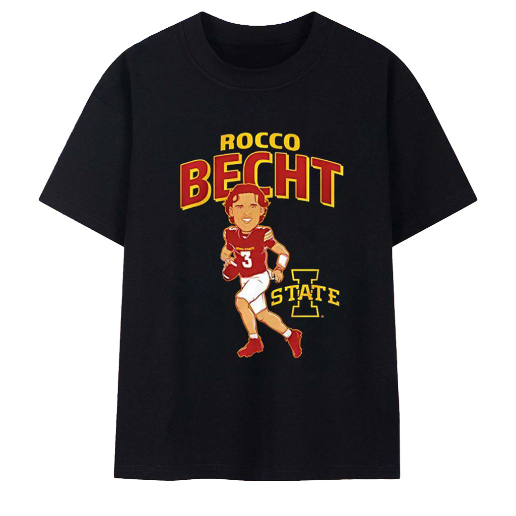 Iowa State Cyclones Football Rocco Becht Caricature T-Shirt Rocco Becht Merch Gifts For Her