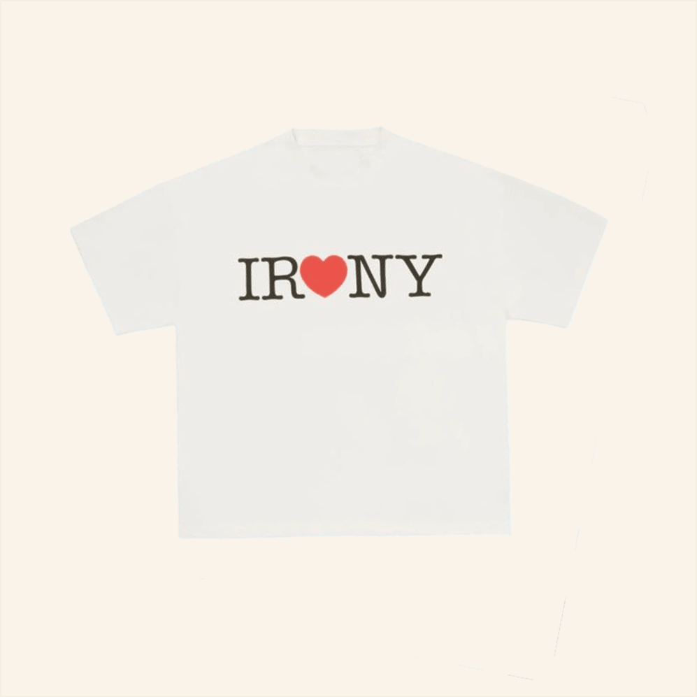 Irony White T-Shirt Fugazi Merch Best Birthday Gifts For Best Friend Christmas Presents