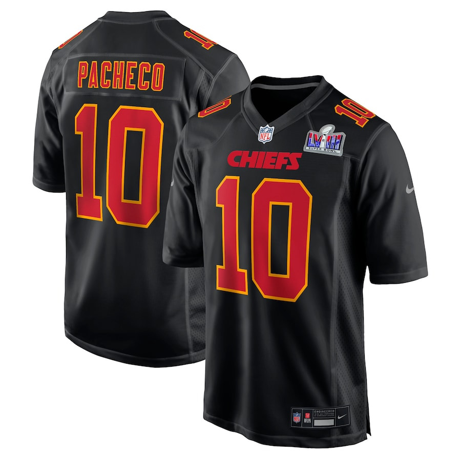 Isiah Pacheco 10 Kansas City Chiefs Super Bowl LVIII Fashion Game Men Jersey - Carbon Black - JSDV632