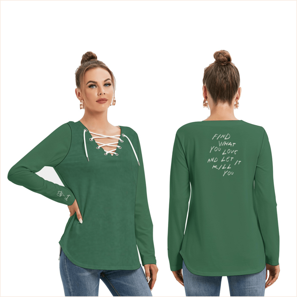 It Ends With Us Lace Up V-Neck Shirt It Ends With Us Merch Long Sleeve Gifts For Sister