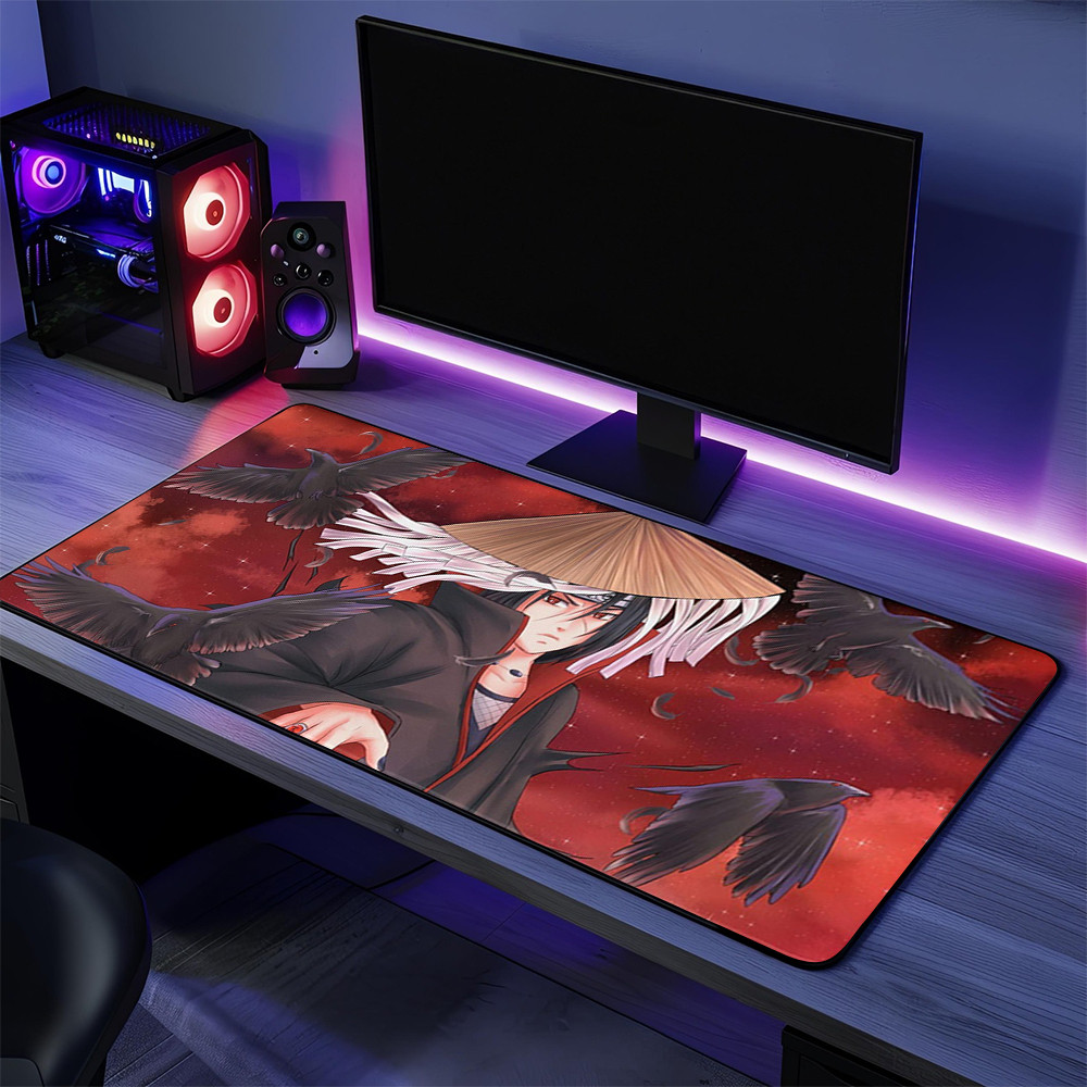 Itachi Uchiha Raven Desk Mat Naruto Anime Traditional Hat Gaming Pad Fans Gifts