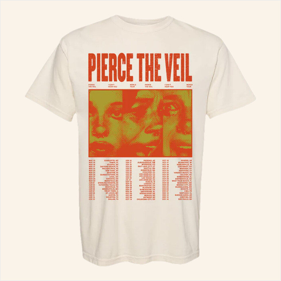 Ivory Screamblocks T-Shirt Pierce The Veil Merch Birthday Gifts For Best Friend