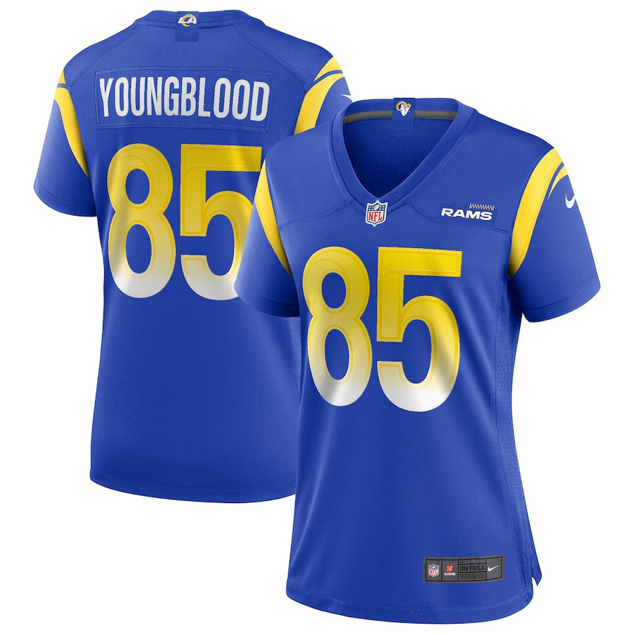 Jack Youngblood 85 Los Angeles Rams Women Game Retired Jersey - Royal - JS351