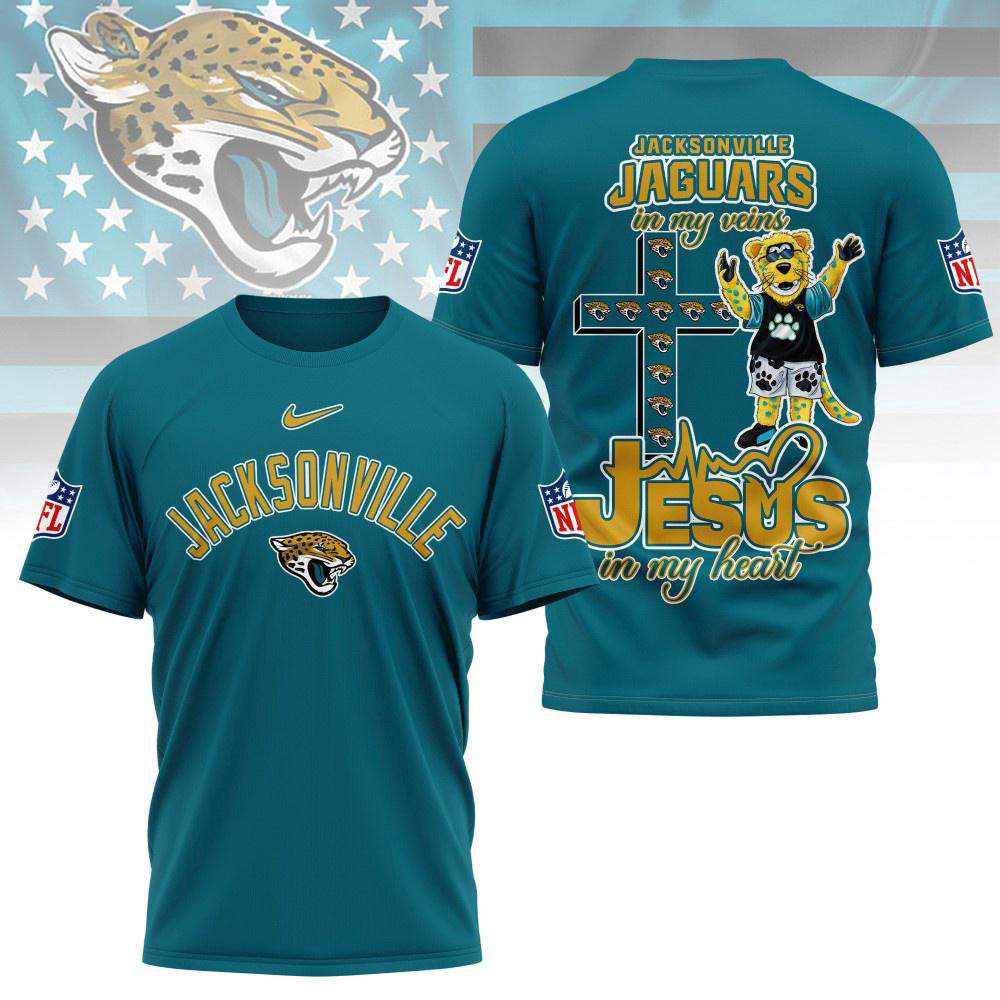 Jacksonville Jaguars In My Veins In My Heart Shirt Unique Gifts For Football Fans