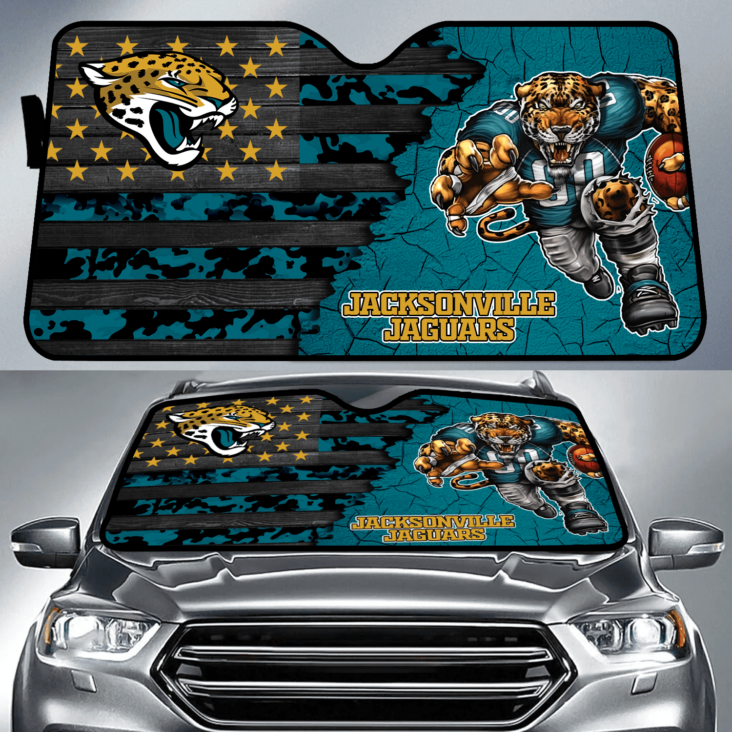 Jacksonville Jaguars X NFL Auto Sun Shade Unique Gifts For Football Fans