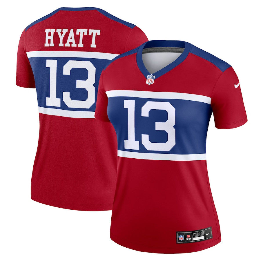 Jalin Hyatt 13 New York Giants Women's Alternate Legend Player Jersey - Century Red - JSDV891