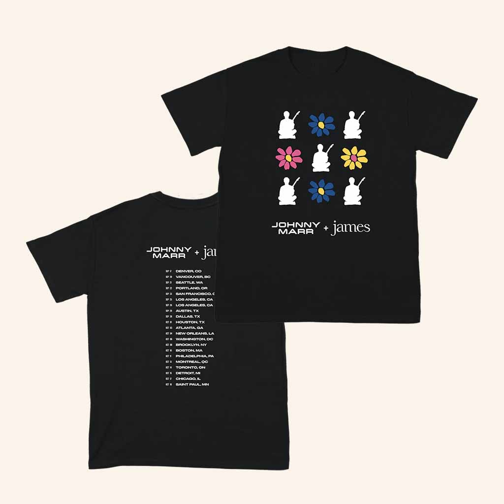 James Merch Johnny Marr And James Cartoon Tour T-Shirt Gift For Music Lovers