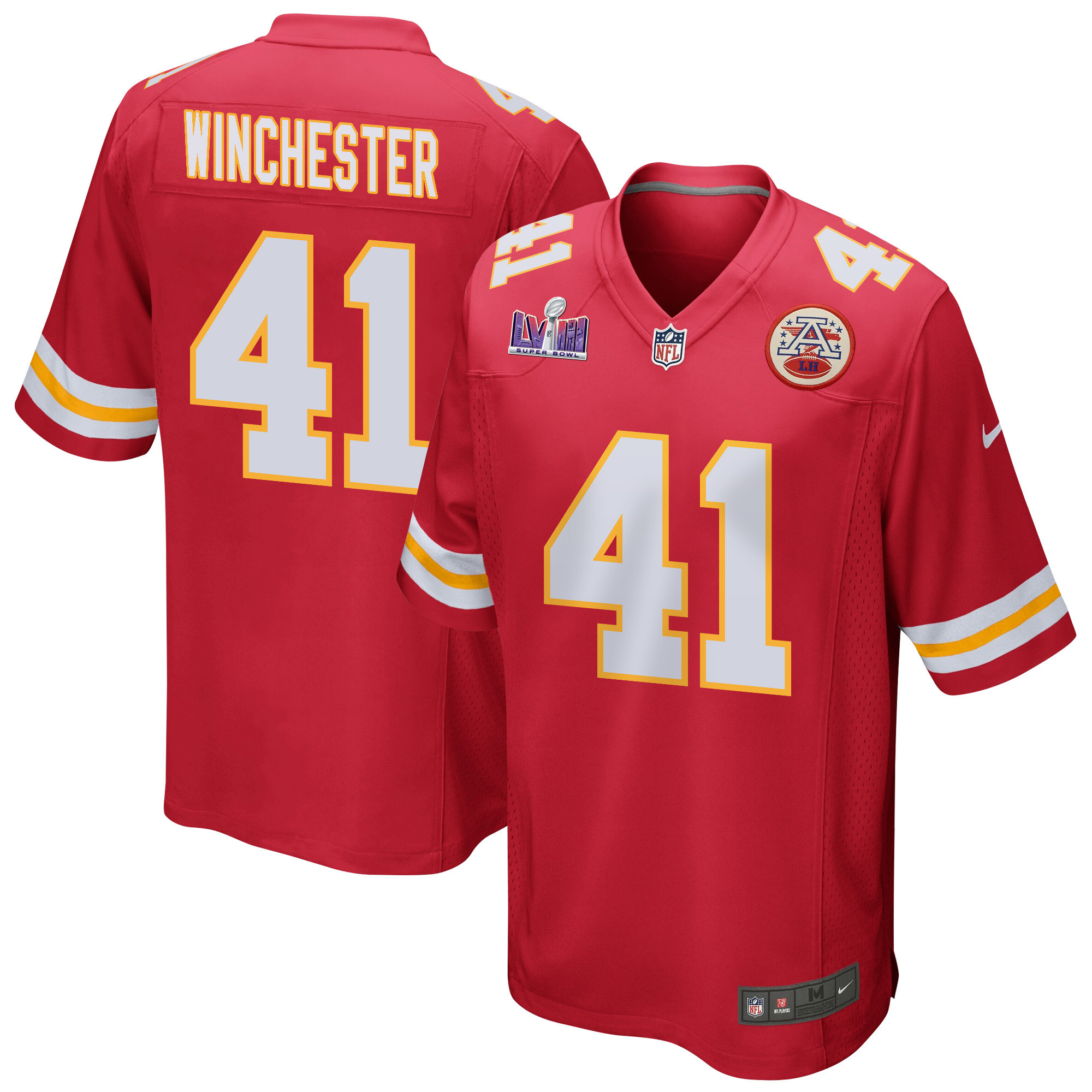 James Winchester 41 Kansas City Chiefs Super Bowl LVIII Patch Game Men Jersey - Red - JSDV948