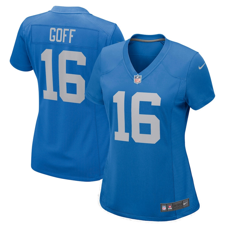 Jared Goff 16 Detroit Lions Women's Game Player Jersey - Blue - JSDV926