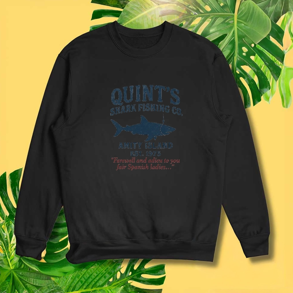 Jaws Theme Quint's Shark Fishing Retro Cult Sweatshirt Jaws Merch Movie Lovers Gifts