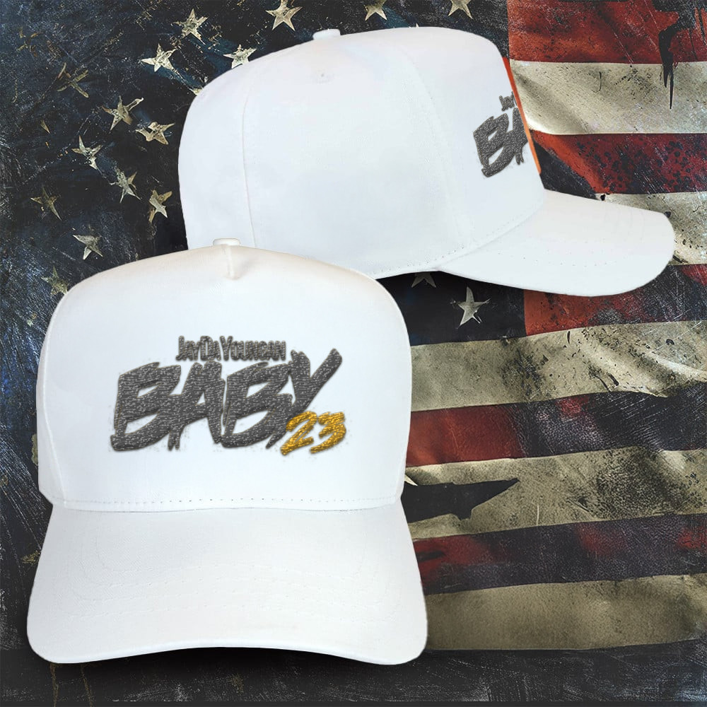 JayDaYoungan Baby 23 White Embroidered Hat Gifts For Music Fans