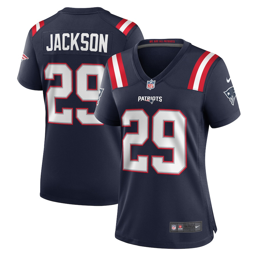 JC Jackson 29 New England Patriots Game Women Jersey - Navy - JSDV535