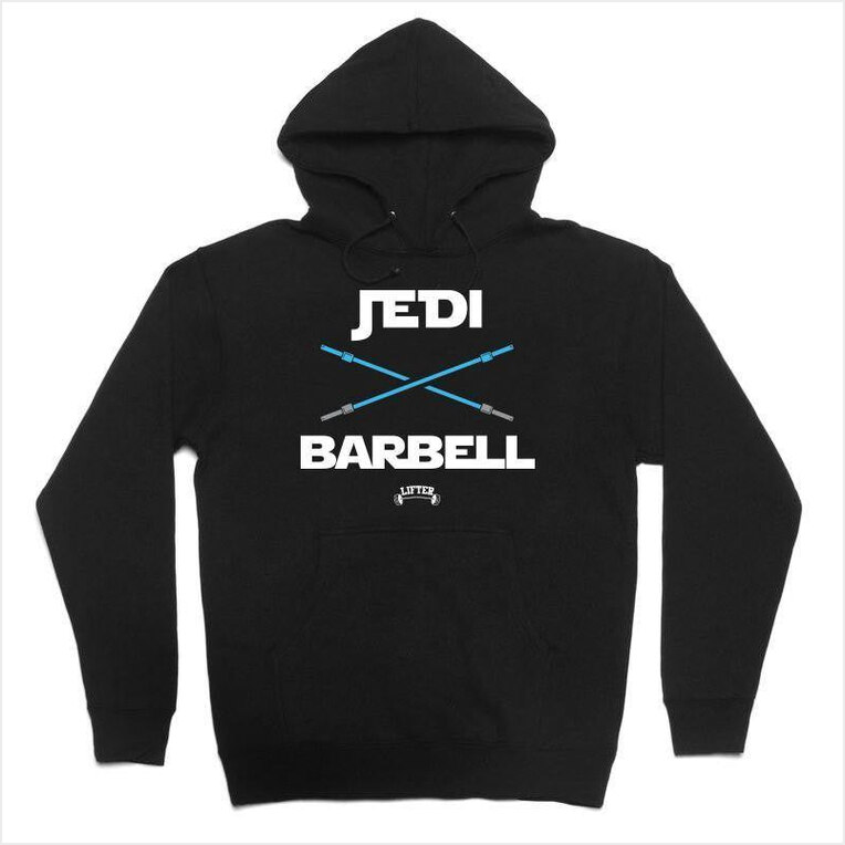 Jedi Barbell Hoodie Lifter Merch Lifter Hoodie Birthday Gifts For Best Friend