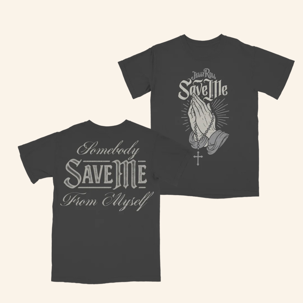 Jelly Roll 615 Merch Praying Hands Save Me T-Shirt Music Related Gifts For Him