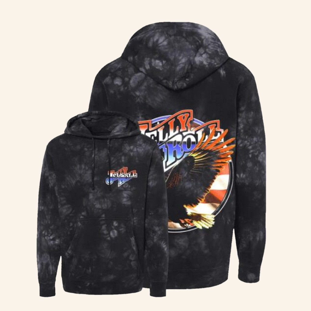 Jelly Roll Merch Tie Dye Eagle Hoodie Birthday Ideas For Boyfriend