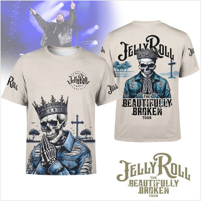 Jelly Roll The Beautifully Broken Tour T-Shirt Jelly Roll Merch Useful Birthday Gifts For Dad