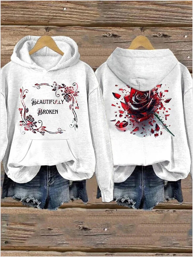 Jelly Roll's Beautifully Broken Rose Hoodie Country Music Hoodie Jelly Roll Fans Father's Day Gifts For Dad