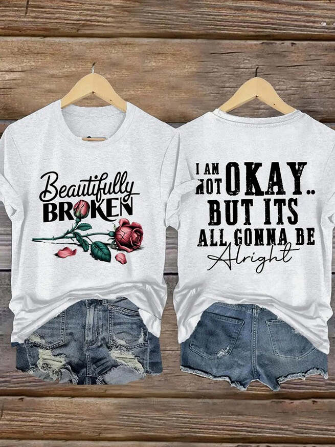 Jelly Roll's Beautifully Broken Rose Shirt Country Music T-Shirt Jelly Roll Fans Christmas Gift for Him