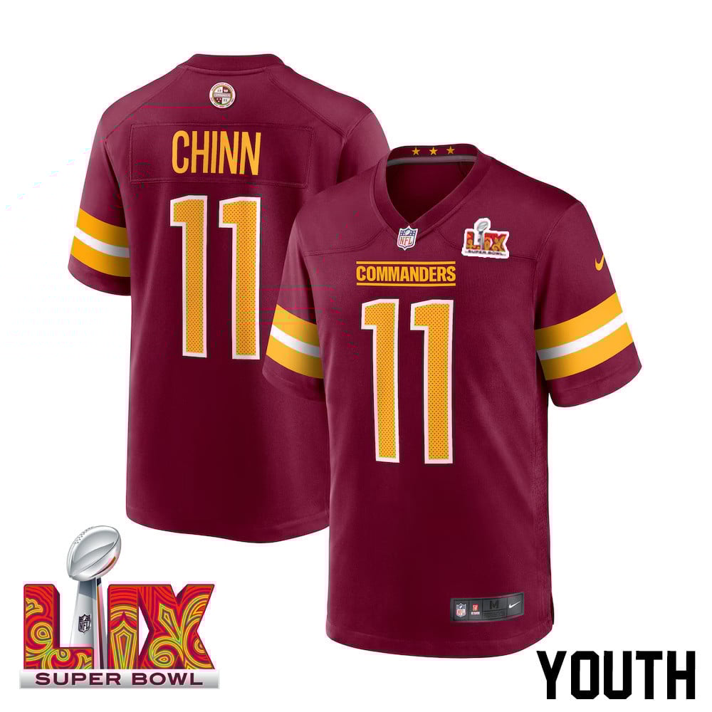 Jeremy Chinn #11 Washington Commanders Super Bowl LIX Jersey - Men's - Burgundy - JS339