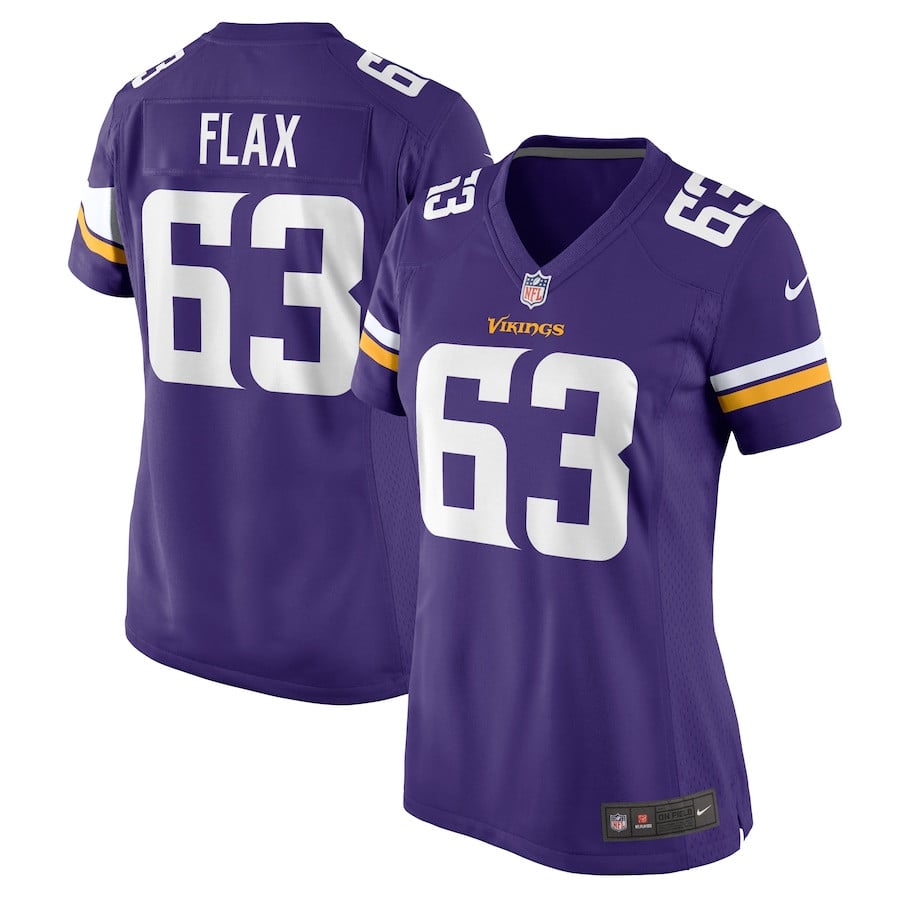 Jeremy Flax 63 Minnesota Vikings Women's Game Jersey - Purple - JS150