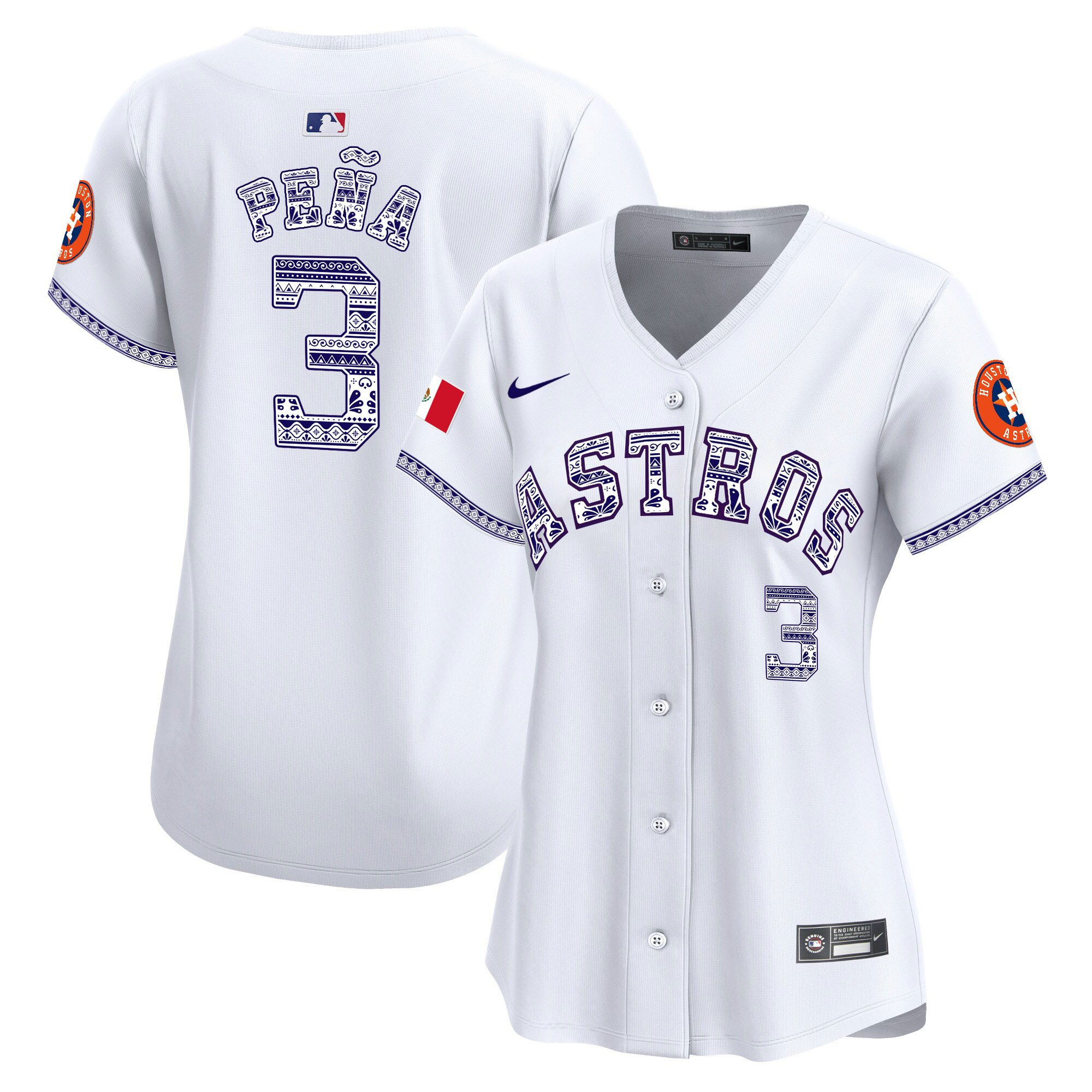 Jeremy Pena 3 Houston Astros Mexico Women Jersey - White - JS420