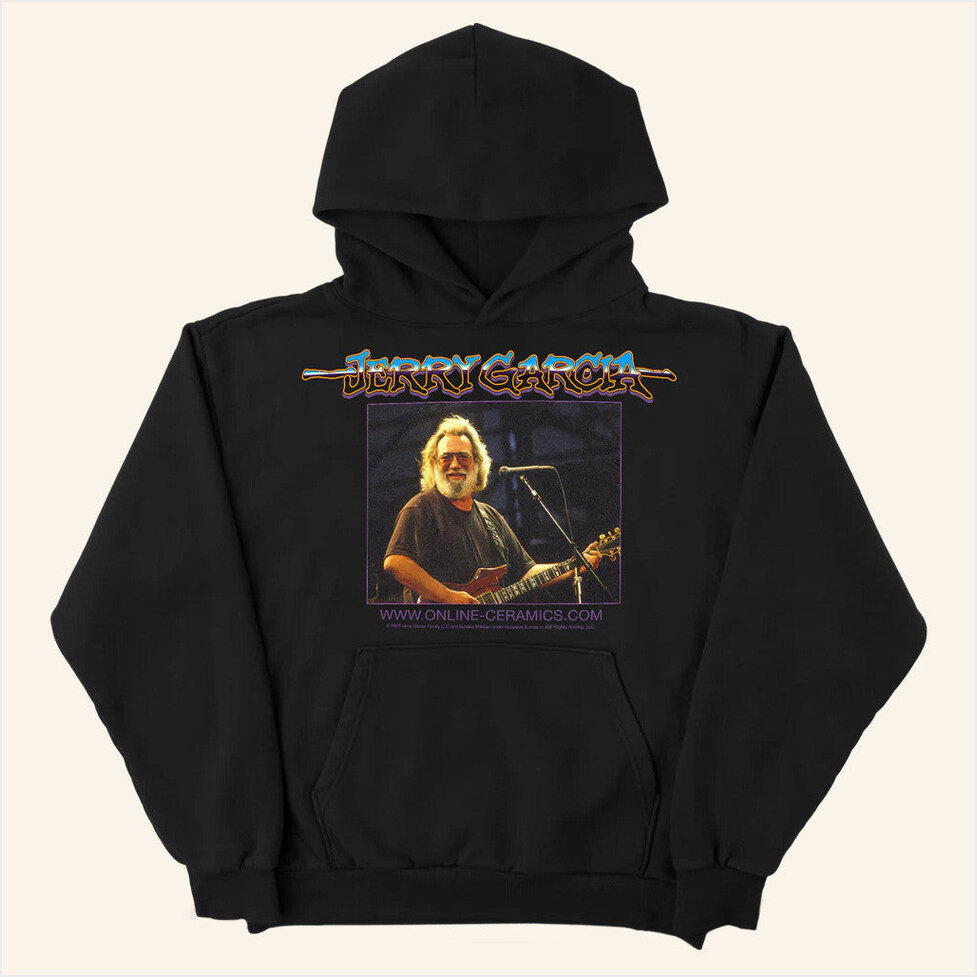 Jerry Garcia Jerry Portrait Black Hoodie Online Ceramics Merch Birthday Gifts For Dad