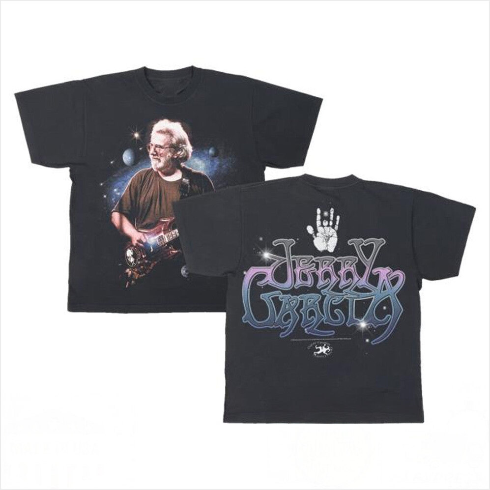 Jerry Garcia Space Black T-Shirt Online Ceramics Merch Gifts For Father Gifts For Friends