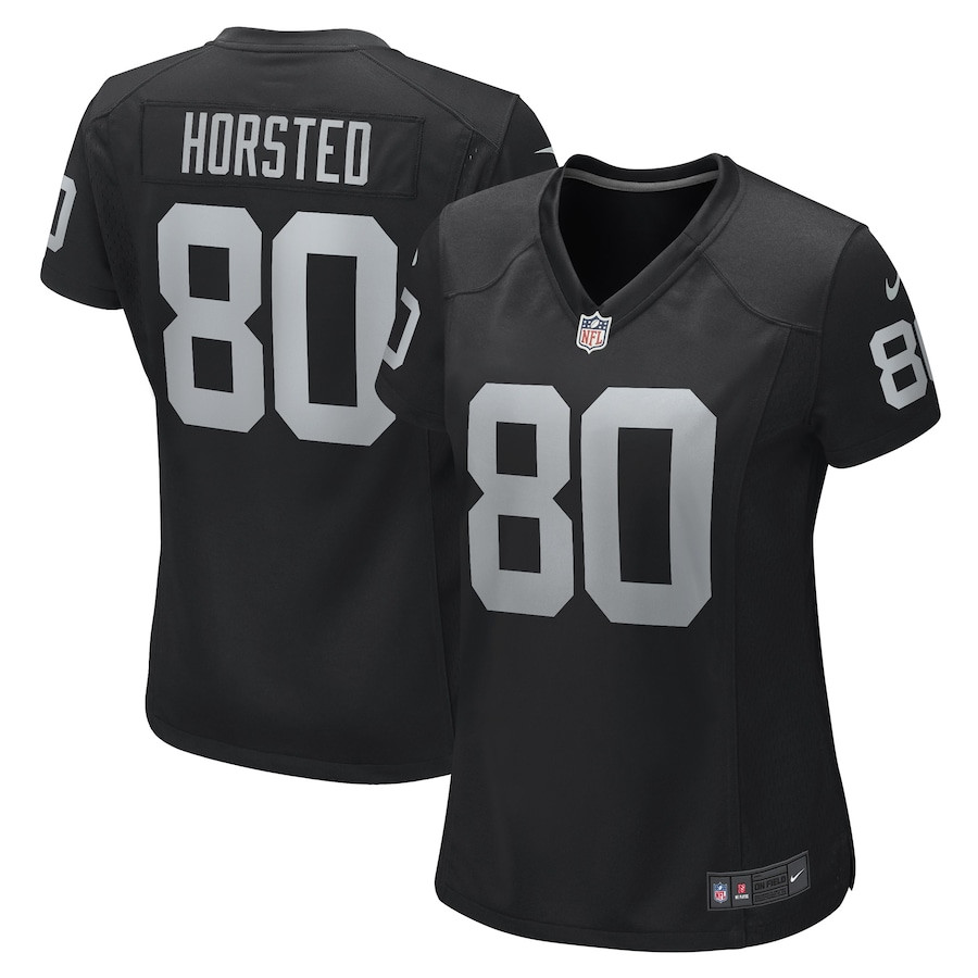 Jesper Horsted 80 Las Vegas Raiders Women's Team Game Jersey - Black - JS431