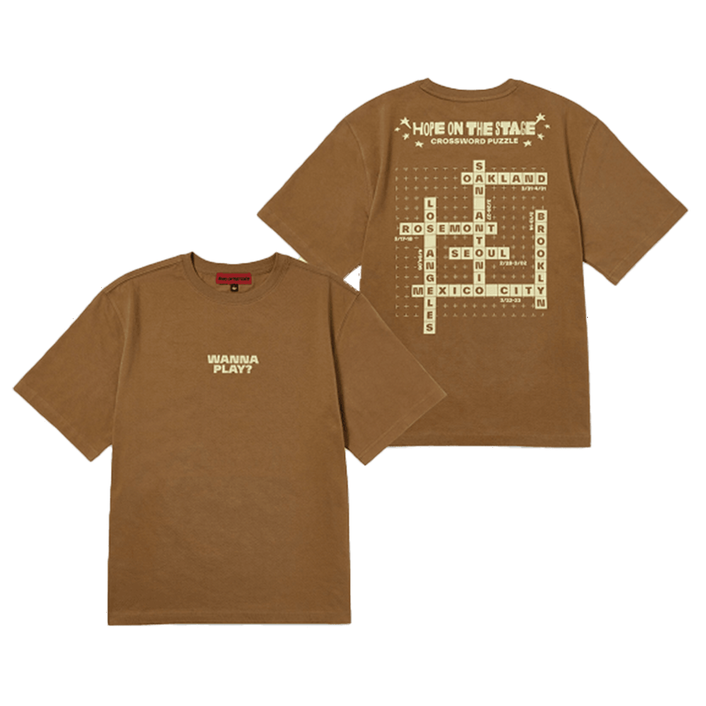 Jhope Merch Tour T-Shirt Crossword Puzzle Hope On The Stage Merch Gifts For Music Fan