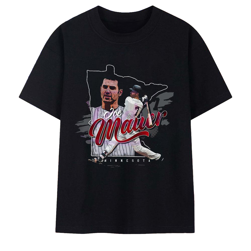 Joe Mauer Minnesota Twins State Silhouette T-Shirt Joe Mauer Merch Cool Baseball Gifts