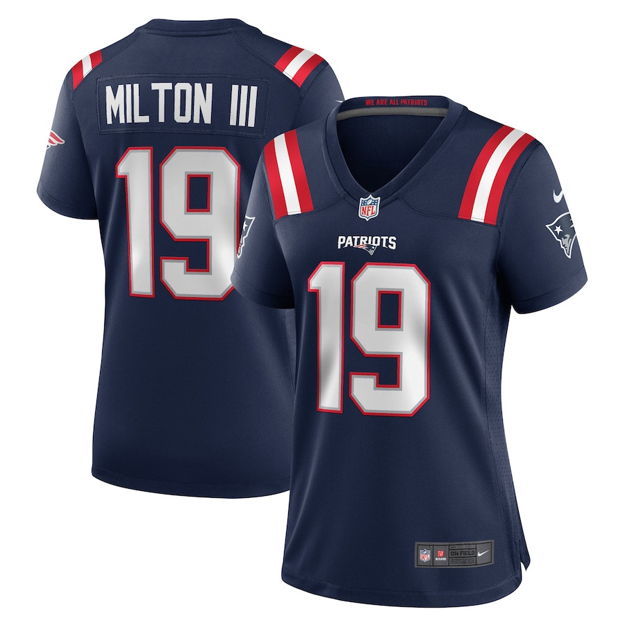 Joe Milton III 19 New England Patriots Women's Game Jersey - Navy - JS980