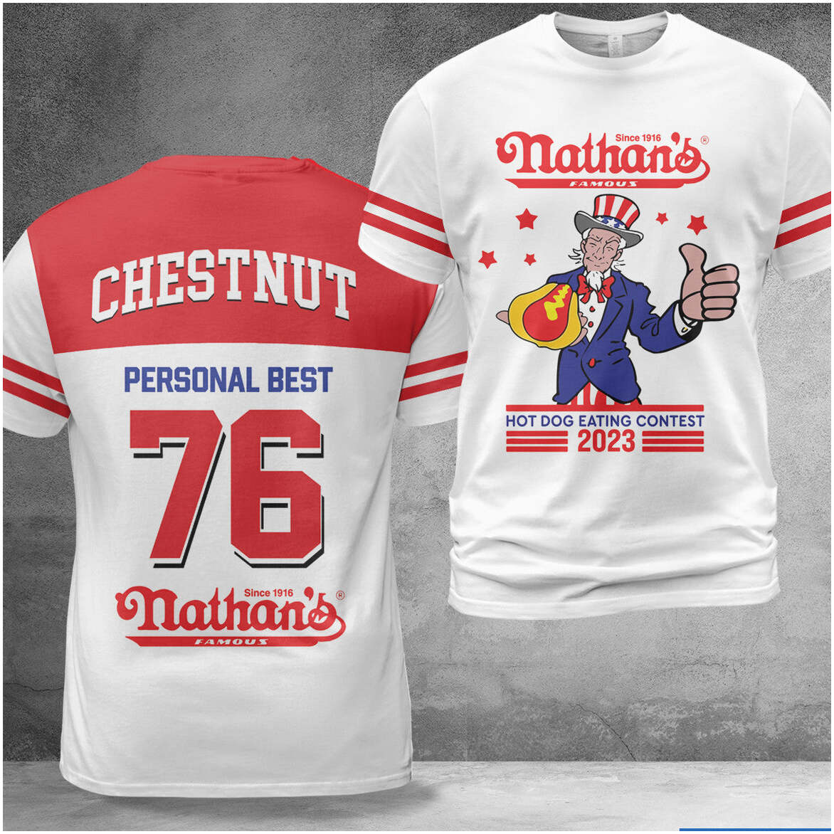 Joey Chestnut Jersey Personal Best 76 Hot Dog Eating Contest 2023 Eater Winner T-Shirt Fans Gifts
