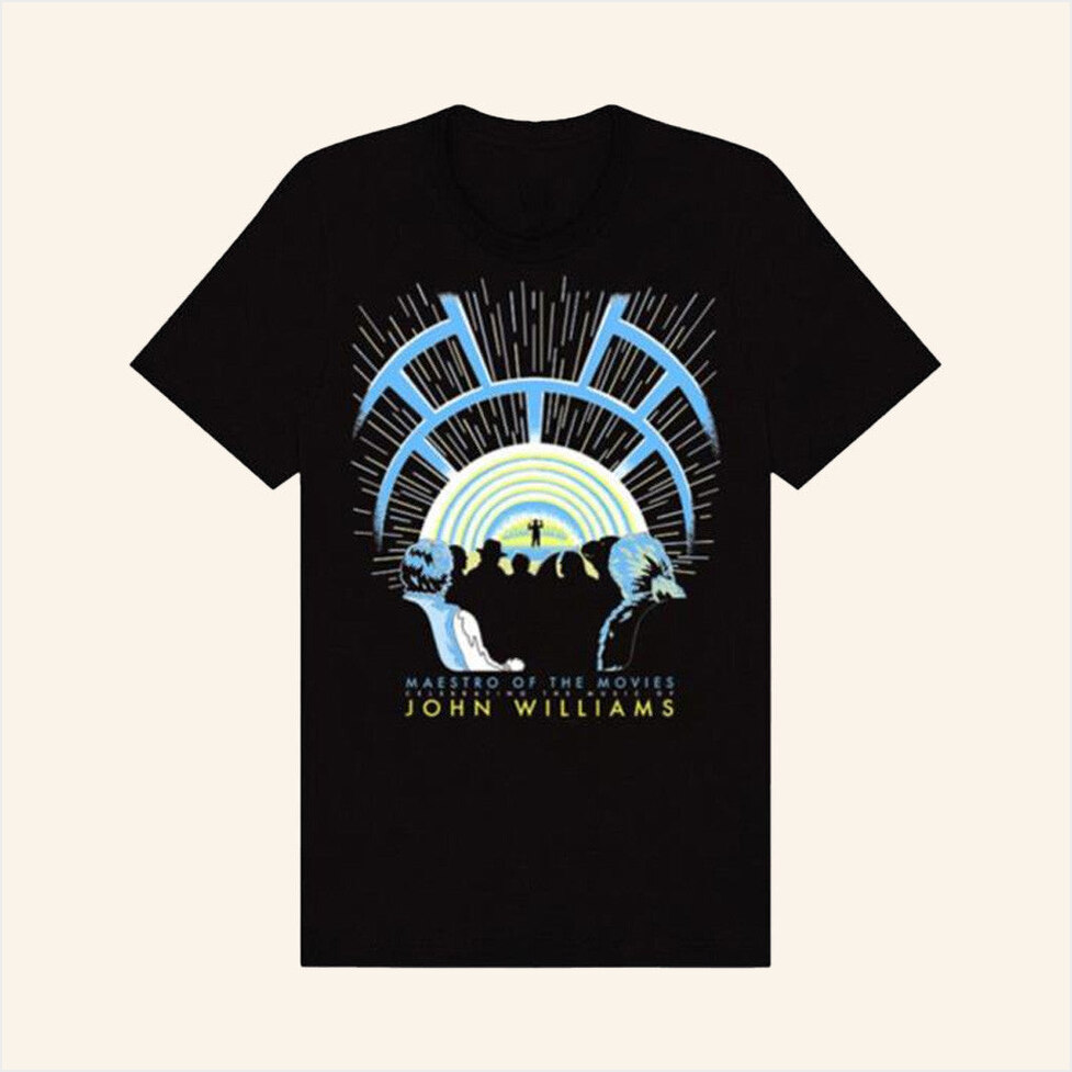 John Williams Maestro Of The Movies Lightspeed Black T-Shirt Laphil Merch Dad Birthday Gifts