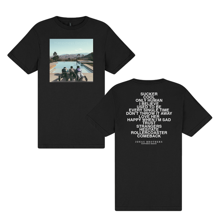 Jonas Brothers Merch Classics Happiness Begins Black Tshirt Fan Merch