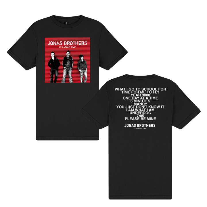 Jonas Brothers Merch Classics Its About Time Black Tshirt For True Fans