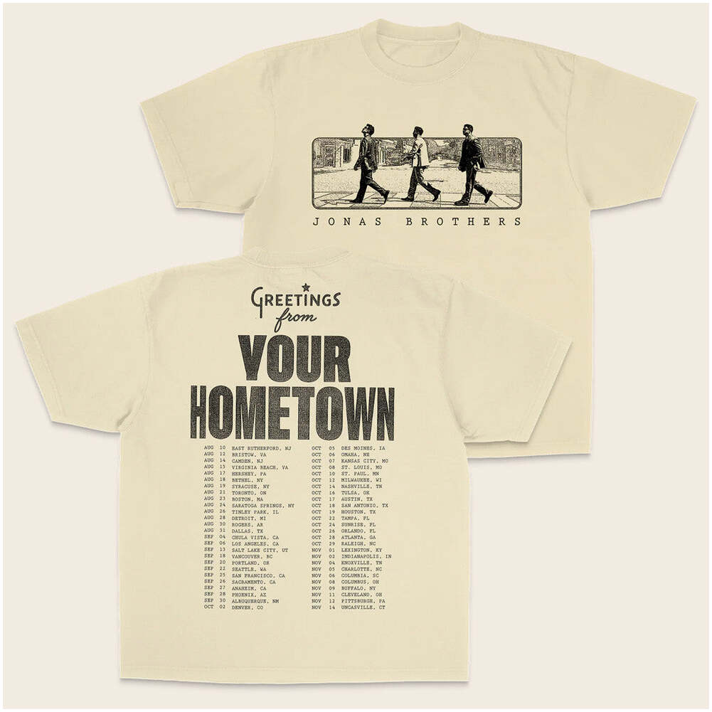 Jonas Brothers Merch Greeting's From Your Hometown Jonas Road Tour T-Shirt Fans Gifts