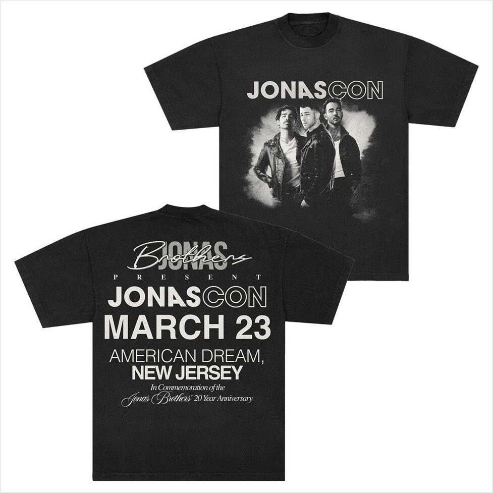 JONASCON Event T-Shirt Jonas Brothers Merch Birthday Gifts For Pop Band Fans BFF Gifts