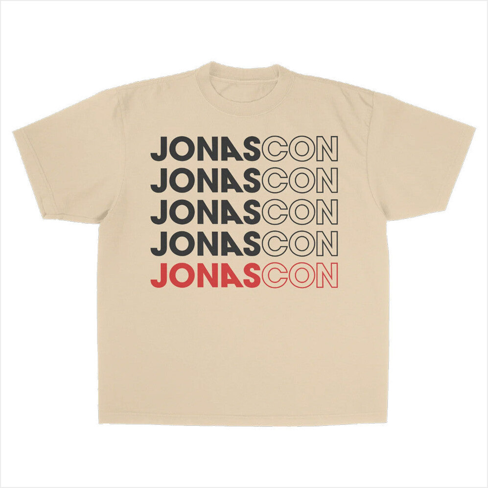JONASCON Repetitive T-Shirt Jonas Brothers Merch Gifts For Pop Band Fans Gifts For Friends