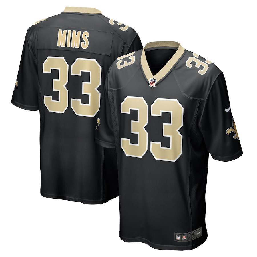 Jordan Mims 33 New Orleans Saints Game Men Jersey - Black - JS970