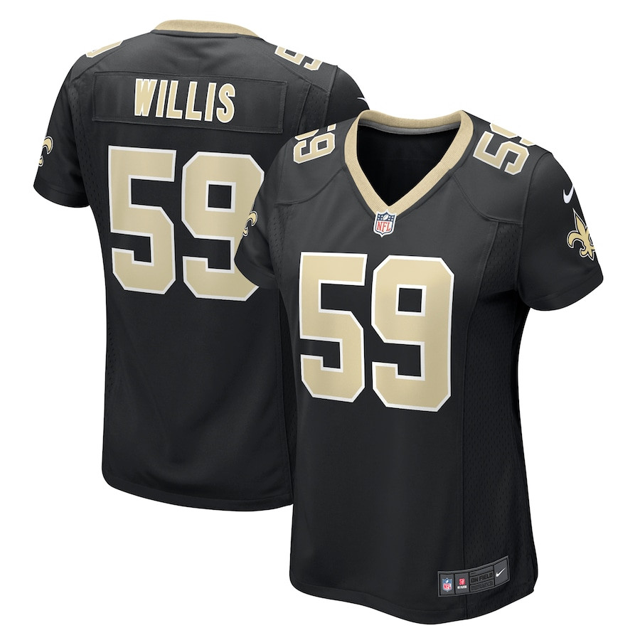 Jordan Willis 59 New Orleans Saints Game Women Jersey - Black - JSDV310