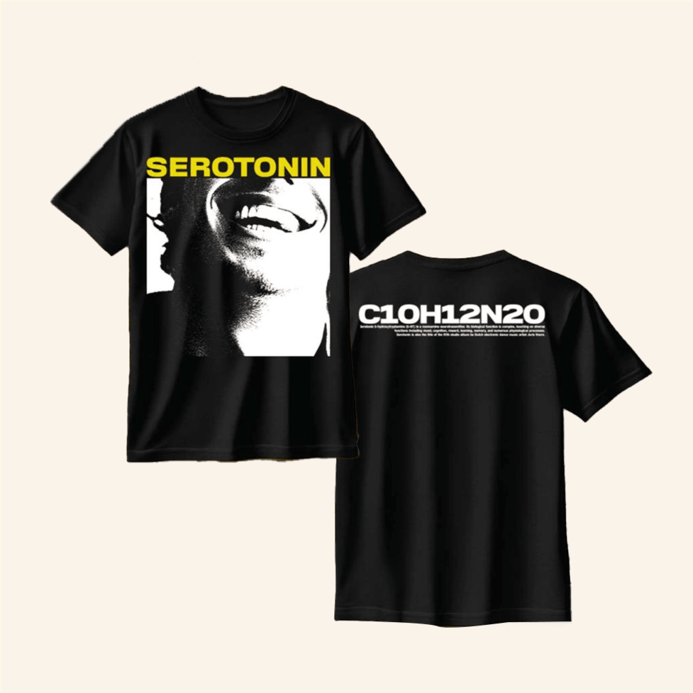 Joris Voorn Serotonin Smile Front Print T-Shirt Joris Voorn Merch Black BFF Gifts Ideas