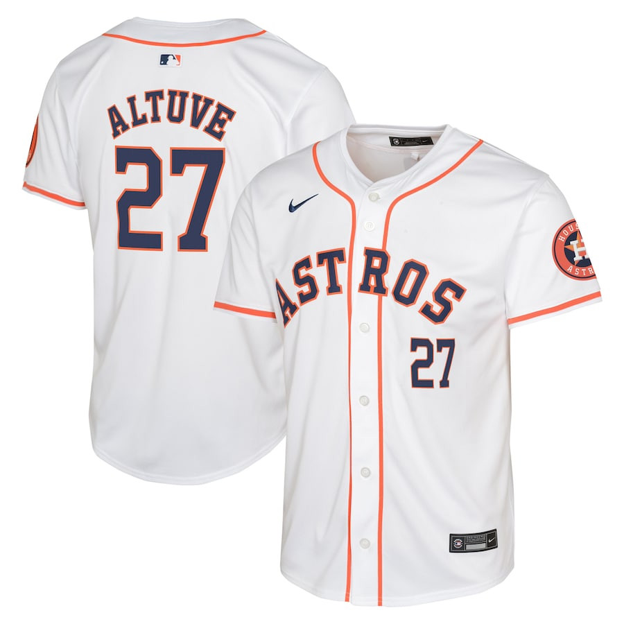 Jose Altuve 27 Houston Astros Home Limited Player YOUTH Jersey - White - JS781