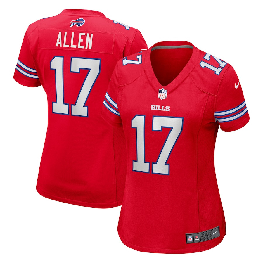 Josh Allen 17 Buffalo Bills Women Game Jersey - Red - JS361