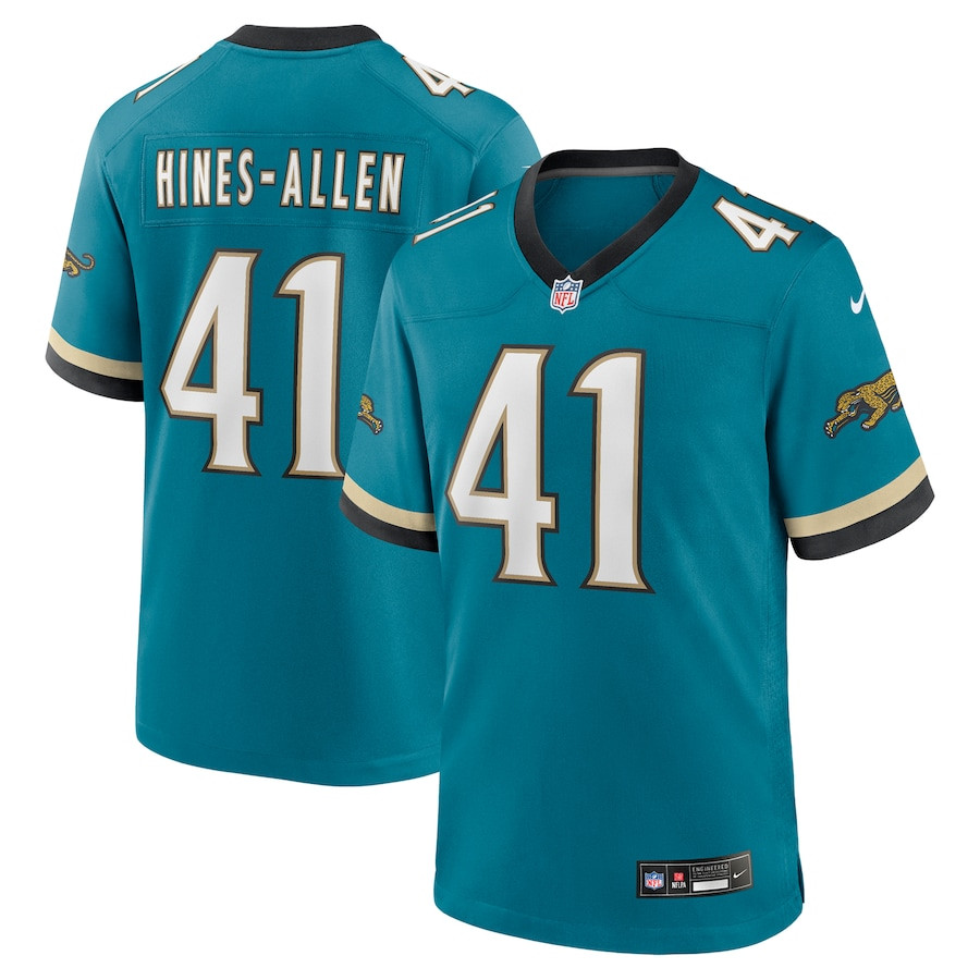 Josh Hines-Allen 41 Jacksonville Jaguars Prowler Throwback Player Game Men Jersey - Teal - JSDV554