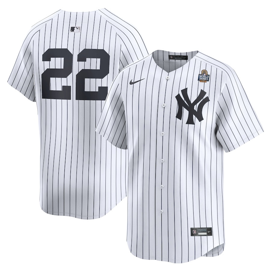 Juan Soto 22 New York Yankees 2024 World Series Home Limited Men Jersey - White - JS496