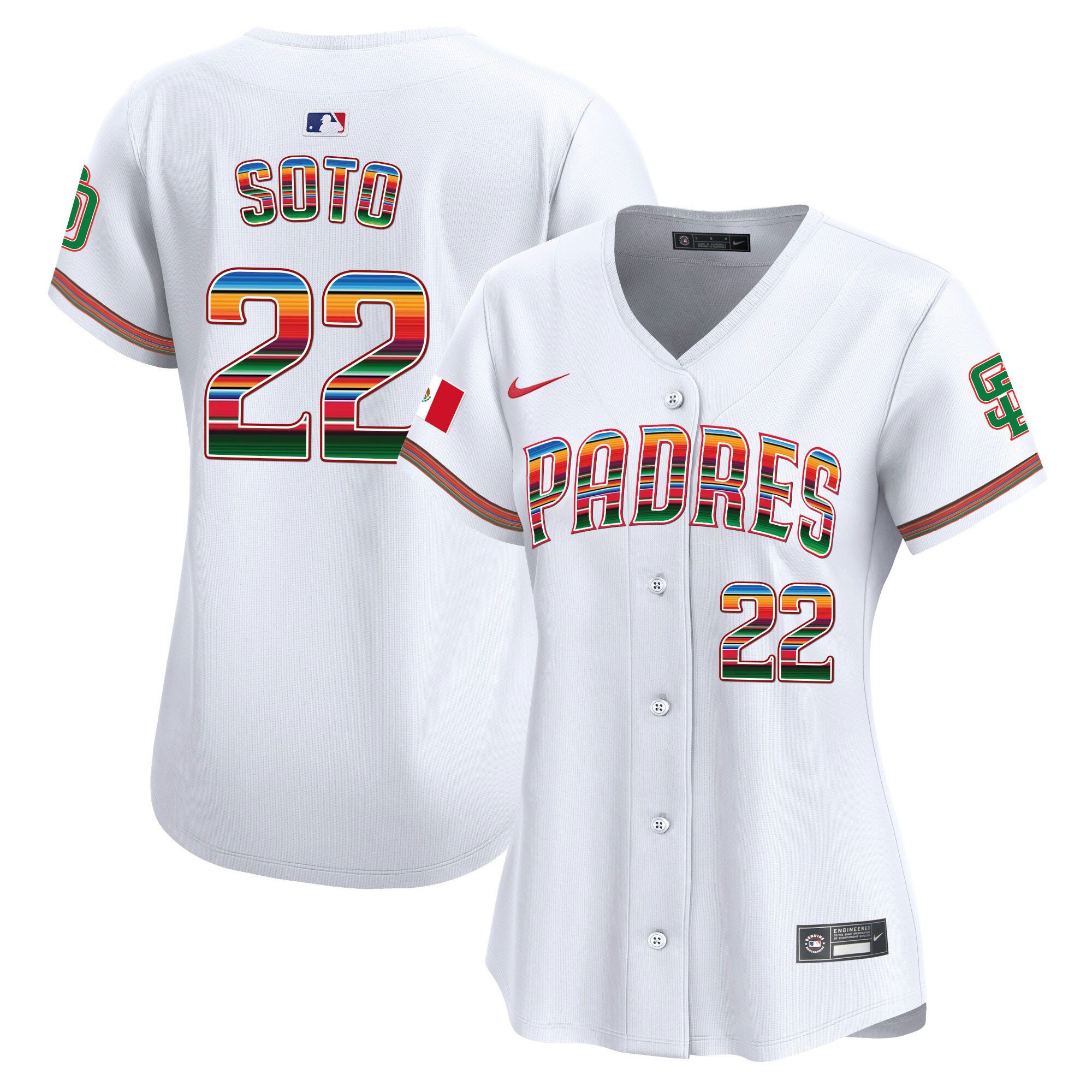 Juan Soto 22 San Diego Padres Mexico Women Jersey - White - JS529